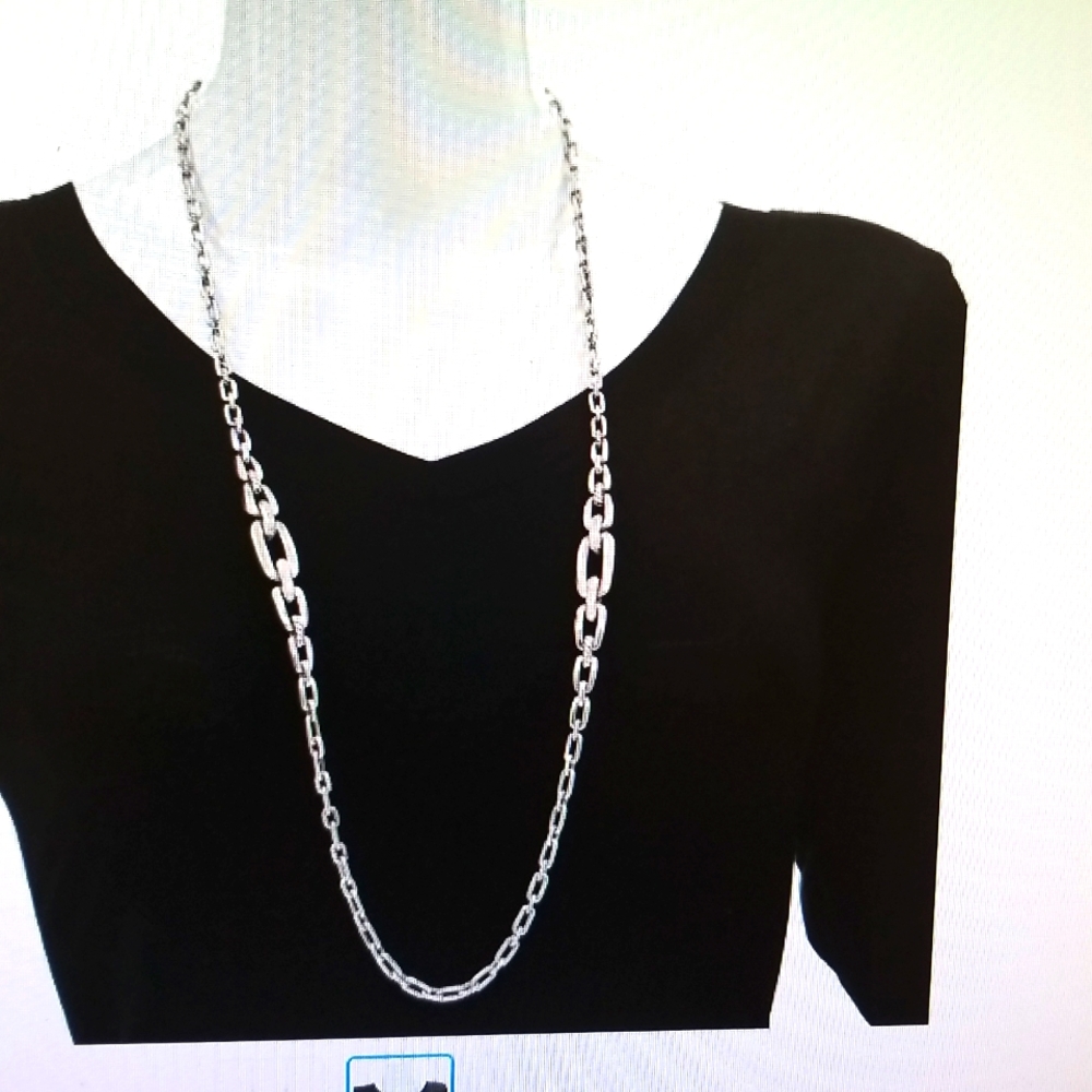 David Yurman sterling silver and diamond necklace